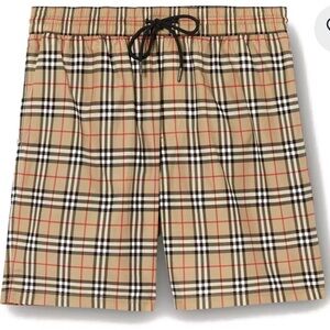 Burberry swim shorts Tan and Black Plaid Men Shorts